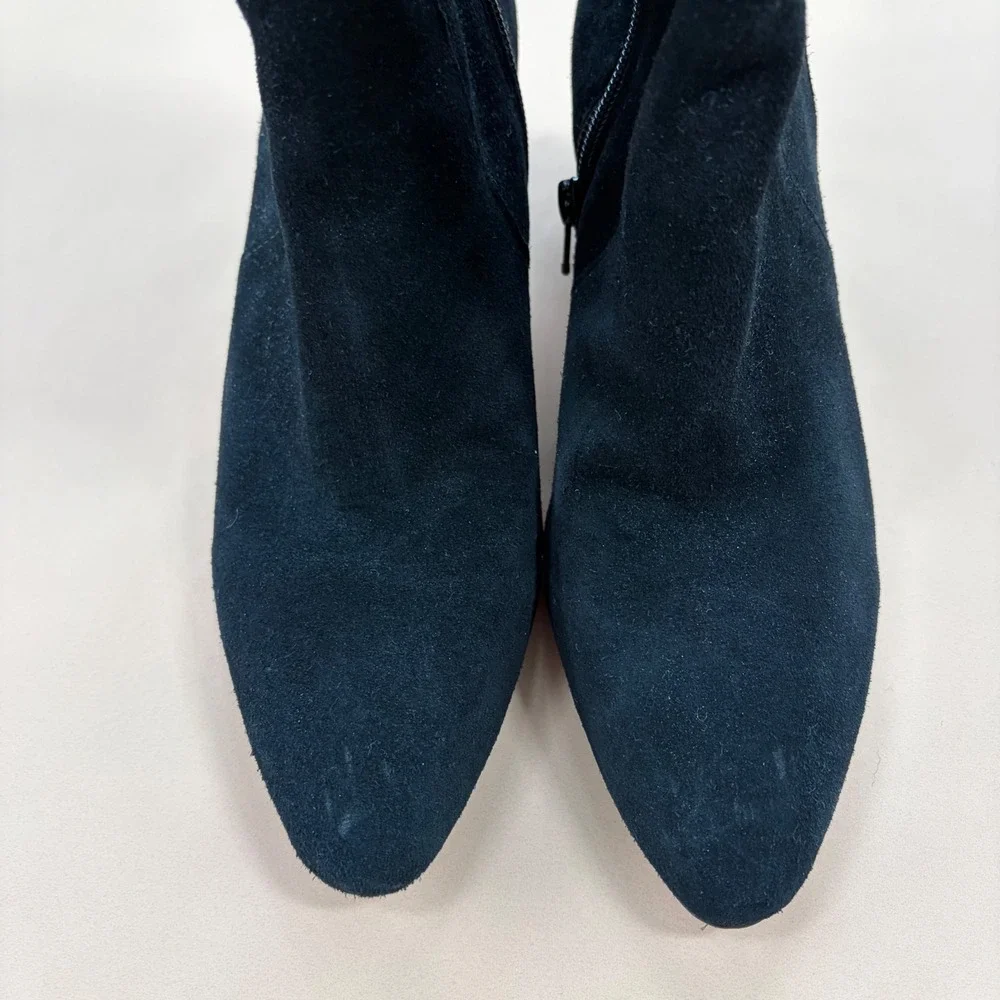 Antonio Melani Haddison Black Suede Over The Knee Block Heel Boots Size 6.5M New